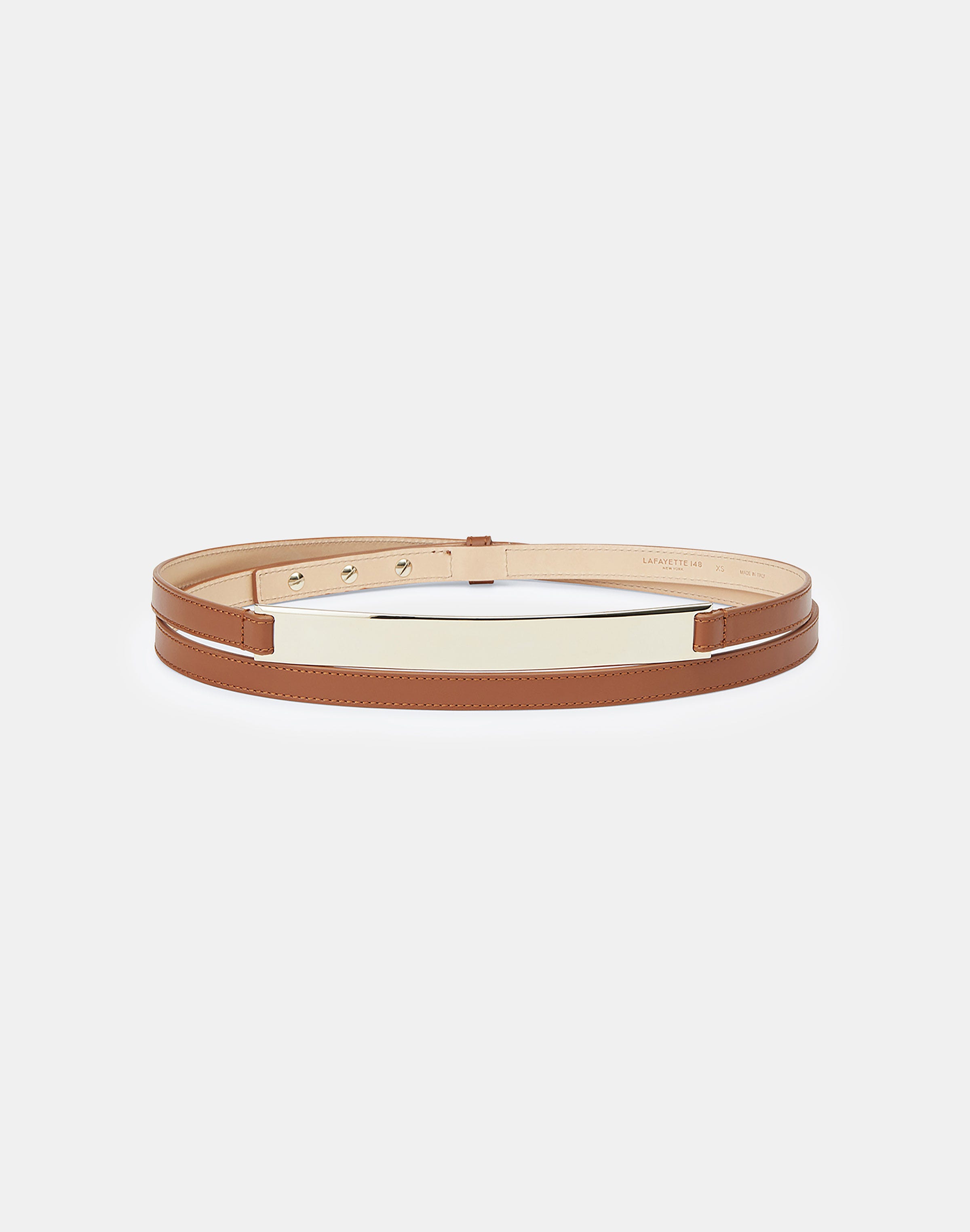 Lafayette 148 Vachetta Leather Metal Plate Double Wrap Belt In Copper lafayette-148-vachetta-leather-metal-plate-double-wrap-belt-in-copper