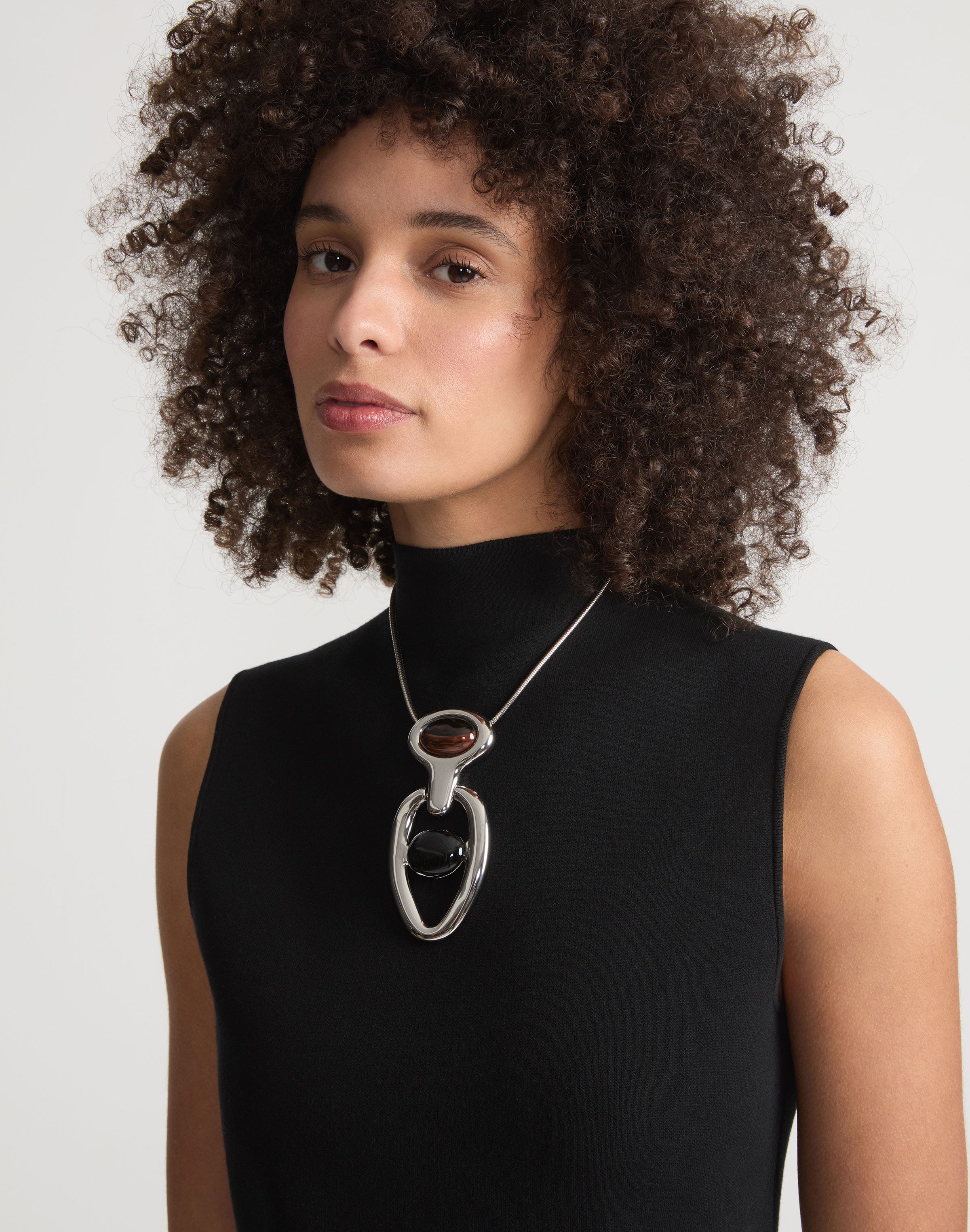 Modernist Obsidian Pendant Necklace | Lafayette 148 New York