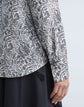 Frost Print Silk Twill Button Blouse