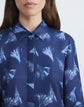 Petite Leafed Pages Print Silk Twill Blouse