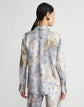 Plus-Size Eco Fern Print Silk Twill Collared Blouse