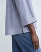Railroad Stripe Cotton-Linen Popover Shirt