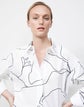 Plus-Size Elise Shirt In Winding Leaf Print Italian Cotton