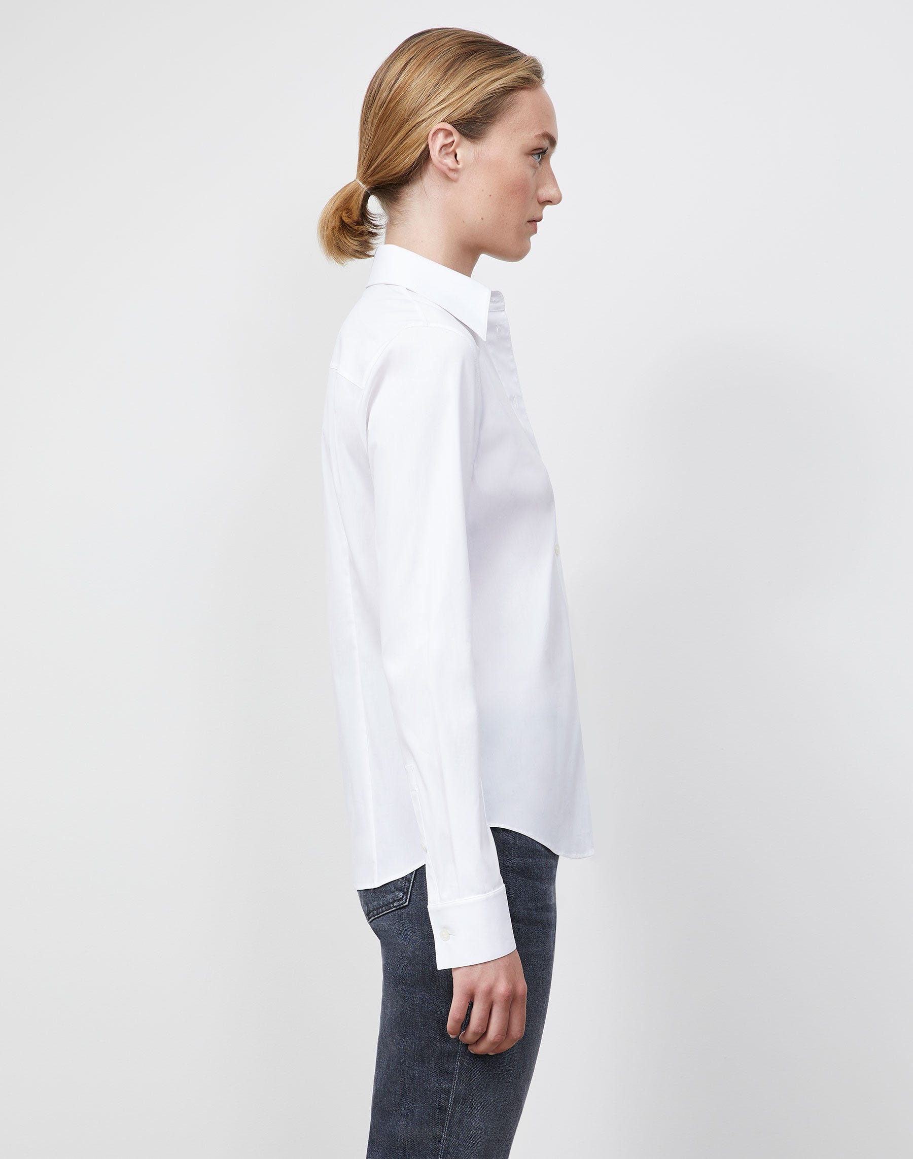 Petite Stretch Cotton Slim Shirt