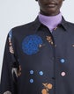 Plus-Size Bohemia Bloom Silk Twill Button-Front Shirt