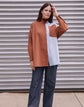 Color-Block Oversized Shirt and Crosby Jean