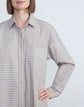 Framed Stripe Cotton Poplin Oversized Shirt