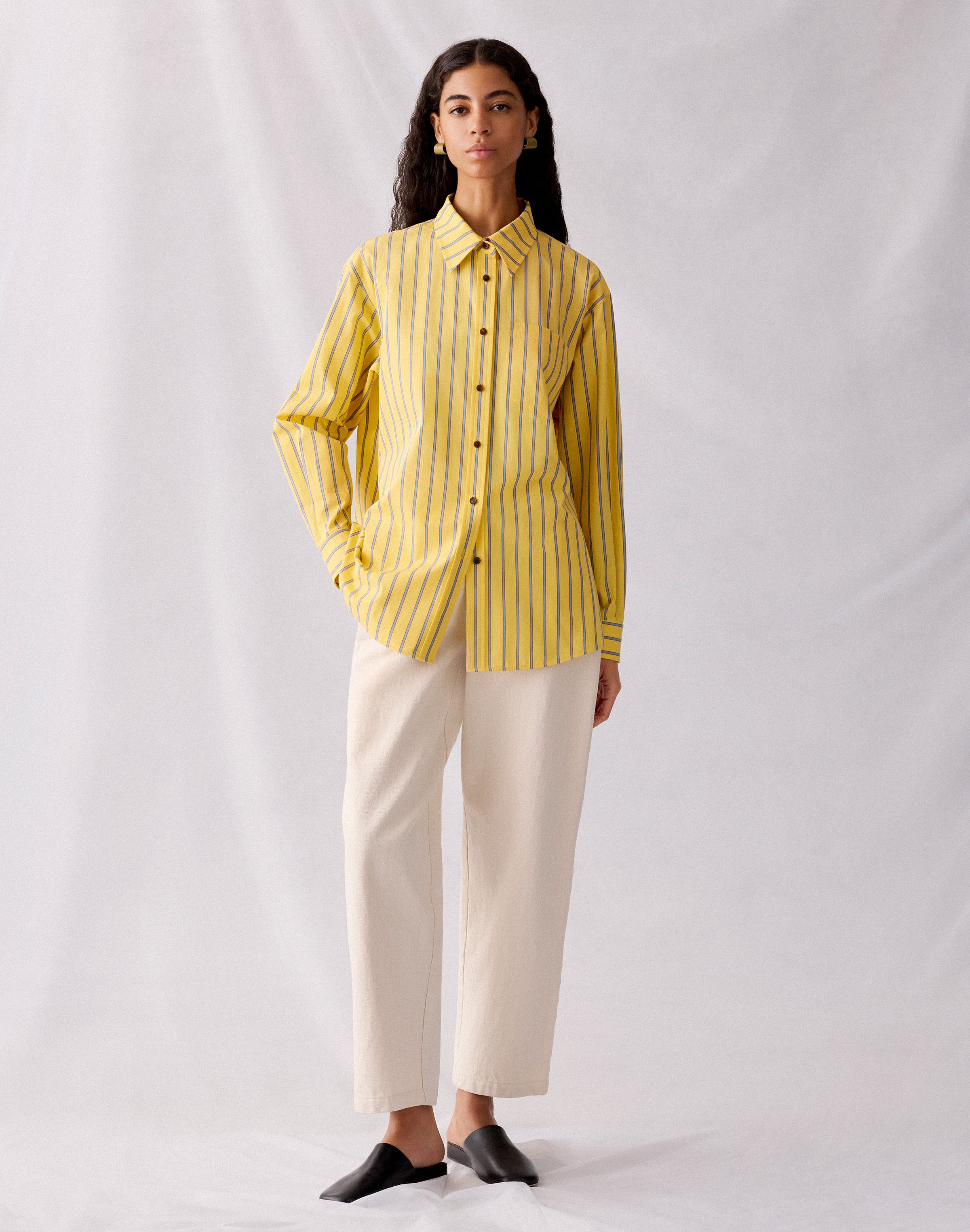 Striped Cotton Oversized Shirt