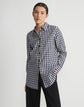 Gingham Crinkle Cotton-Linen Oversized Shirt