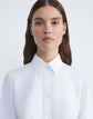Plus-Size Organic Cotton Poplin High Collar Shirt