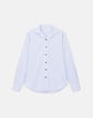 Plus-Size Gingham Cotton Poplin Notched Shawl Collar Shirt
