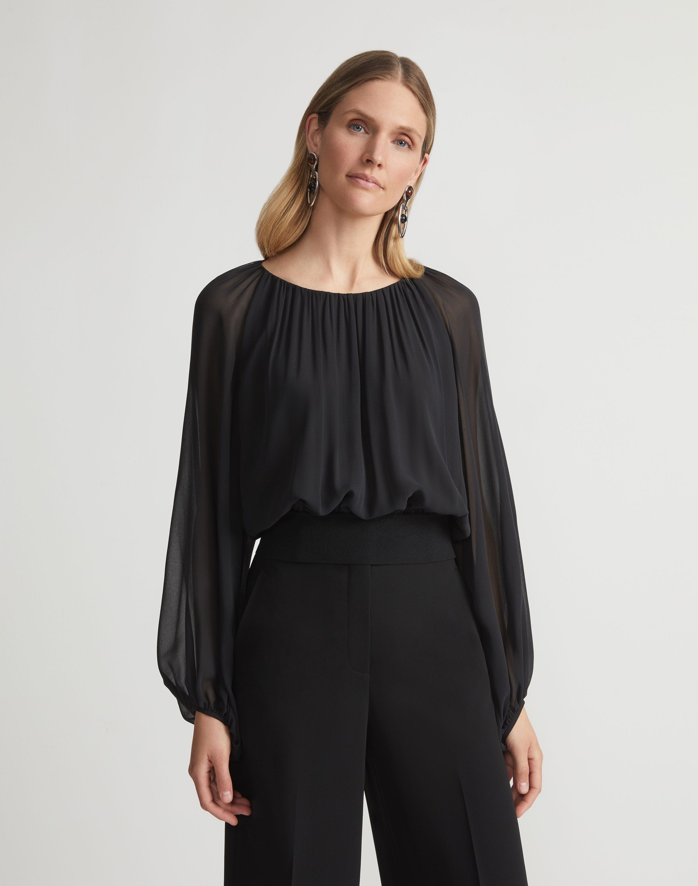 JYHBHMZG Embroidered Black Cotton Blouse Women Long Sleeve V-Neck Tops  Autumn Elastic Waist Female Tunic Shirts XS Black at Amazon Women's  Clothing store