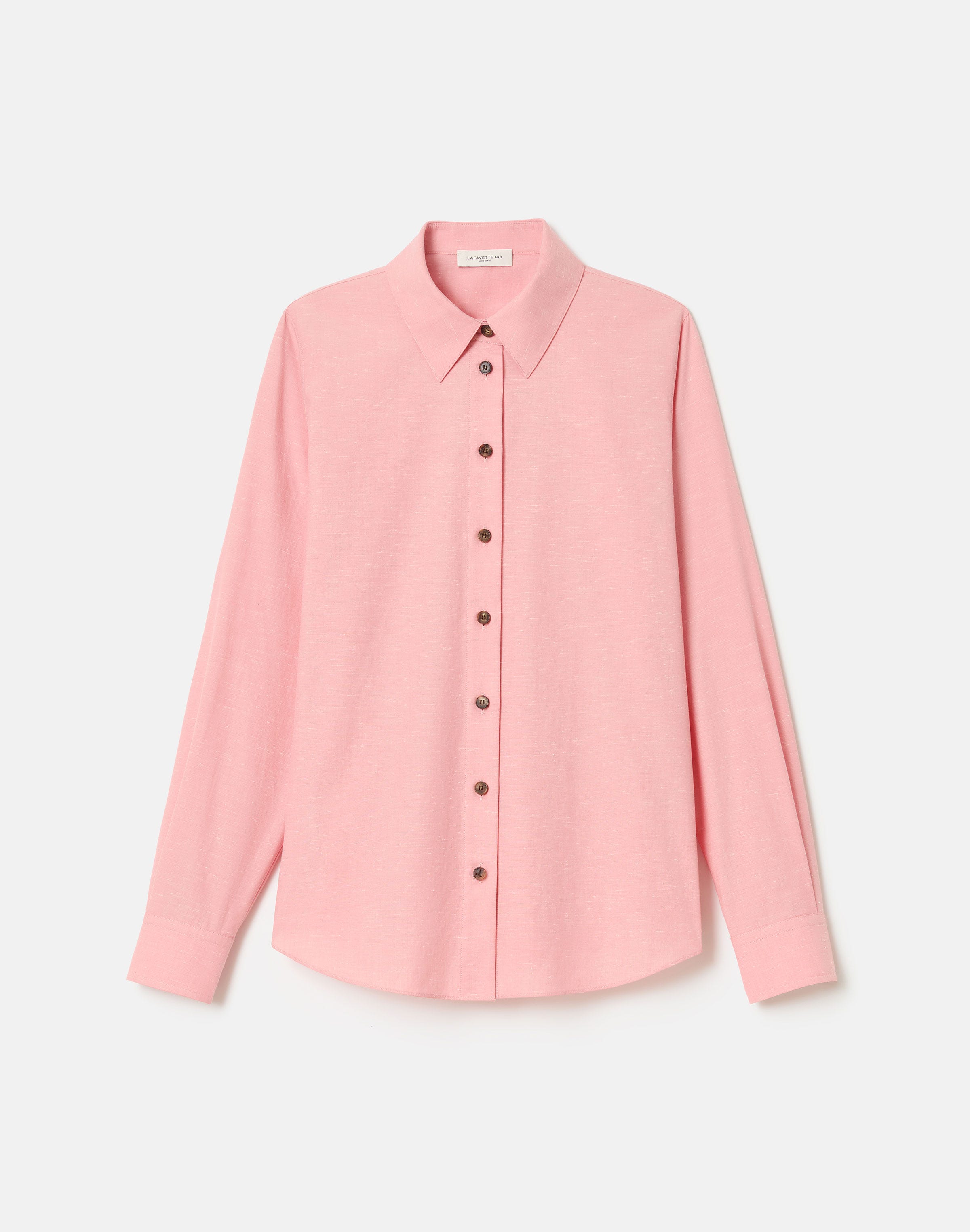 LAFAYETTE 148 LAFAYETTE 148 NY PLUS-SIZE SLUBBED COTTON BUTTON DOWN SHIRT