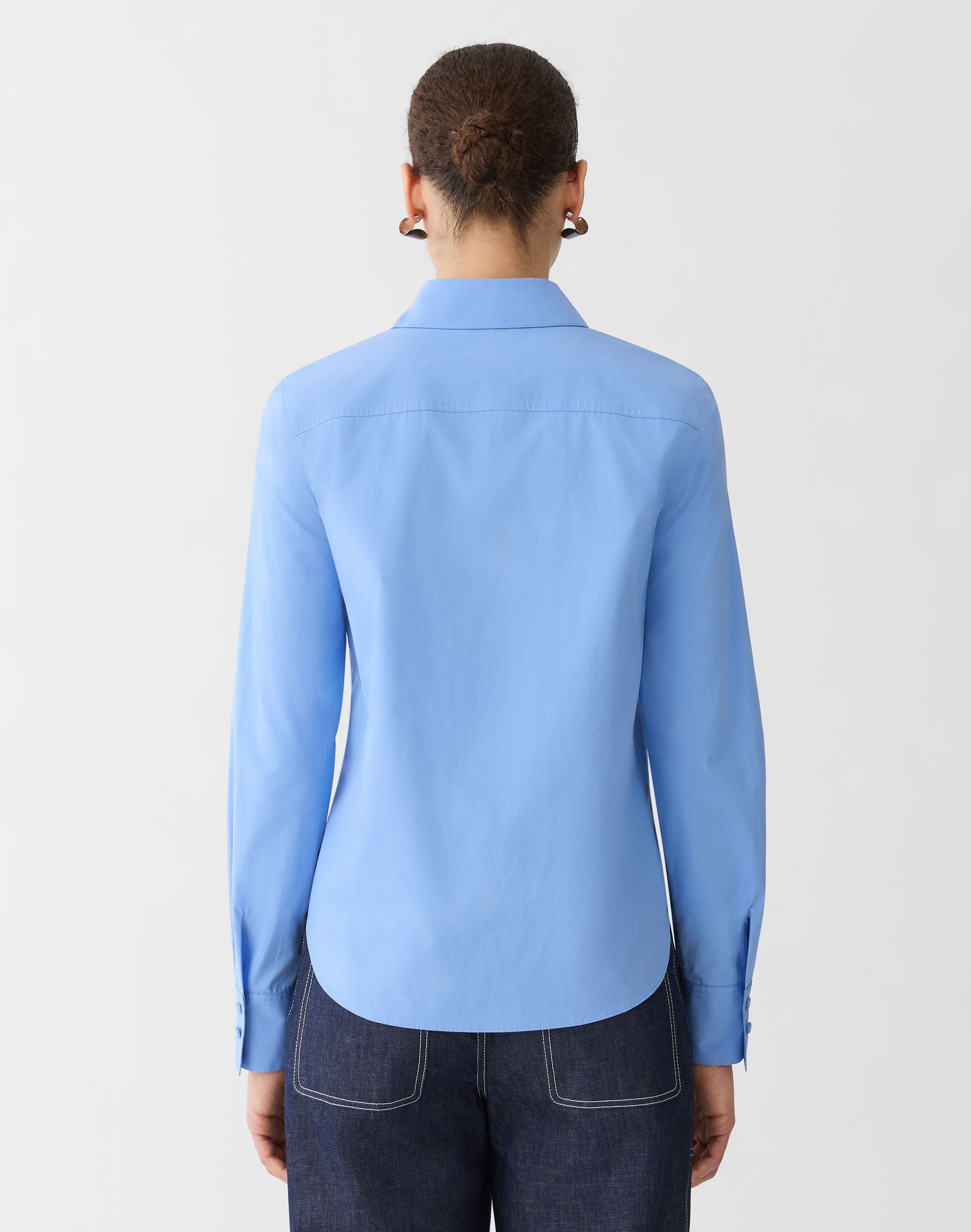 Organic Cotton Poplin Button Front Shirt