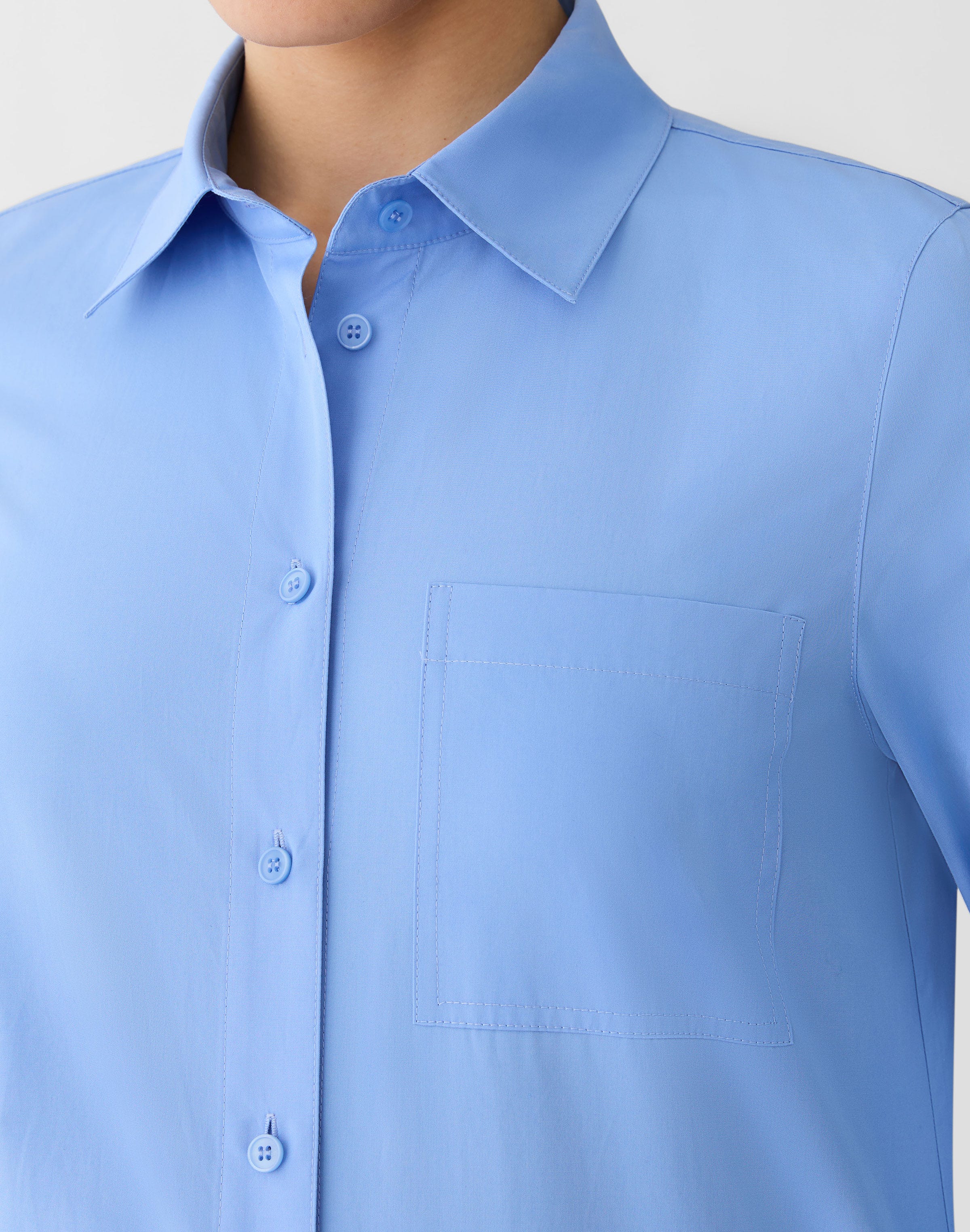 Organic Cotton Poplin Button Front Shirt