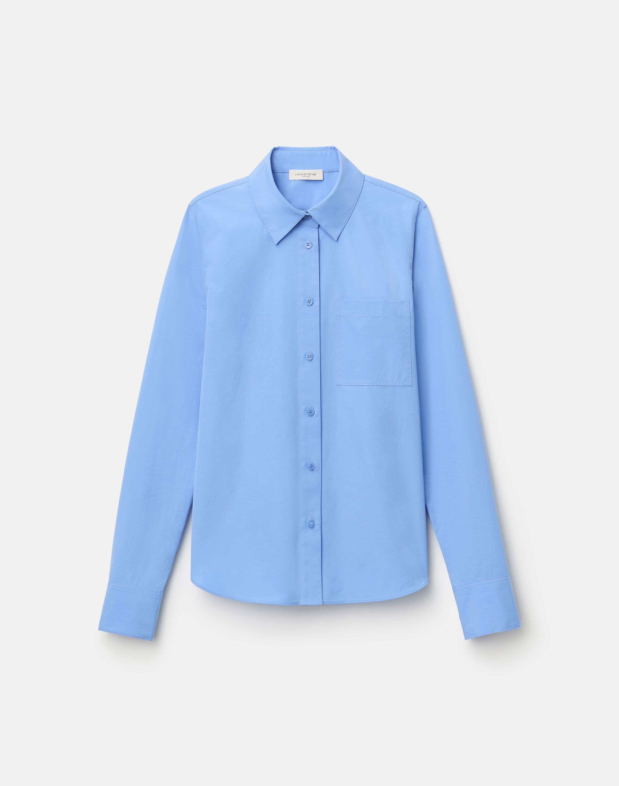 Organic Cotton Poplin Button Front Shirt