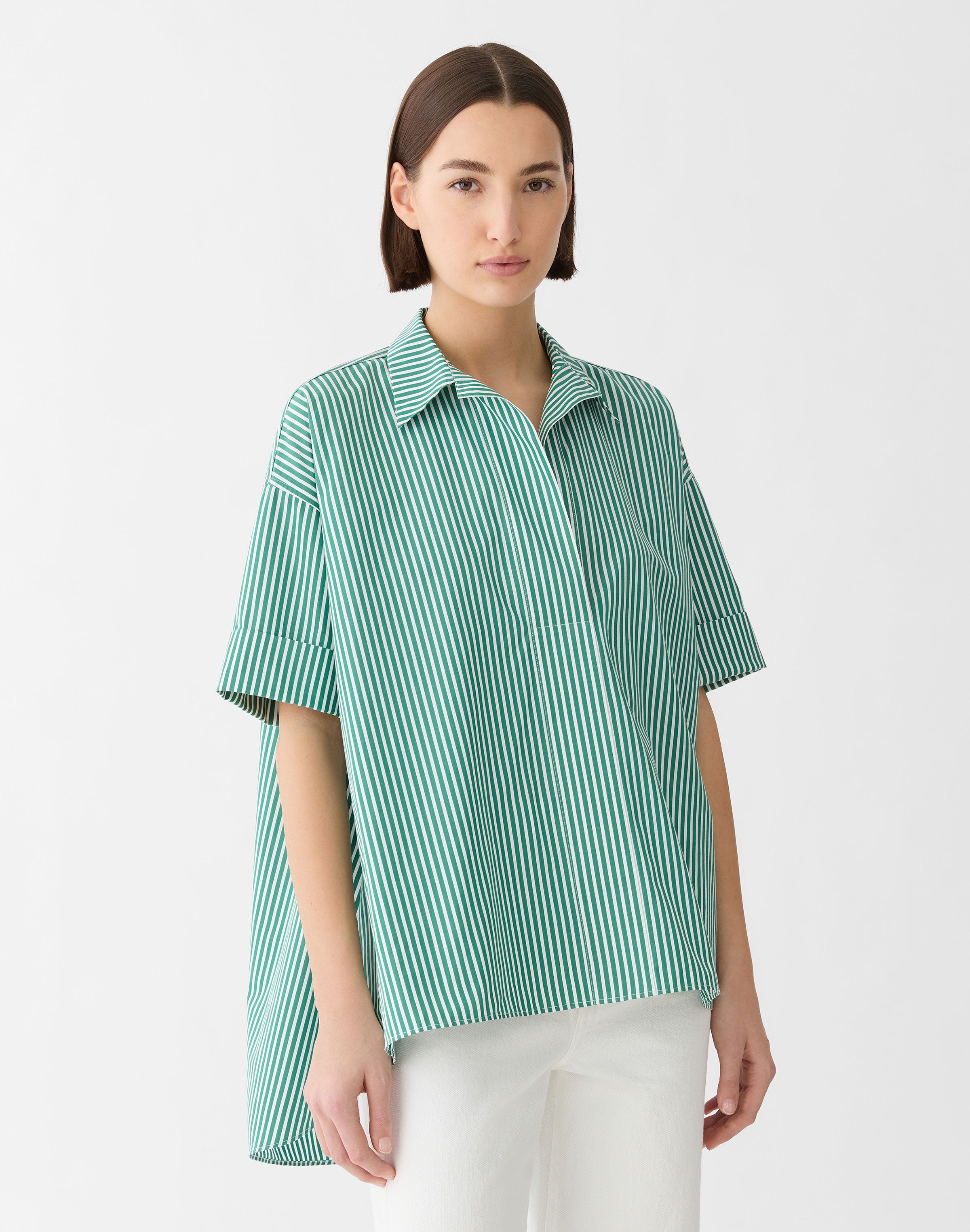 Striped Cotton Swing Shirt