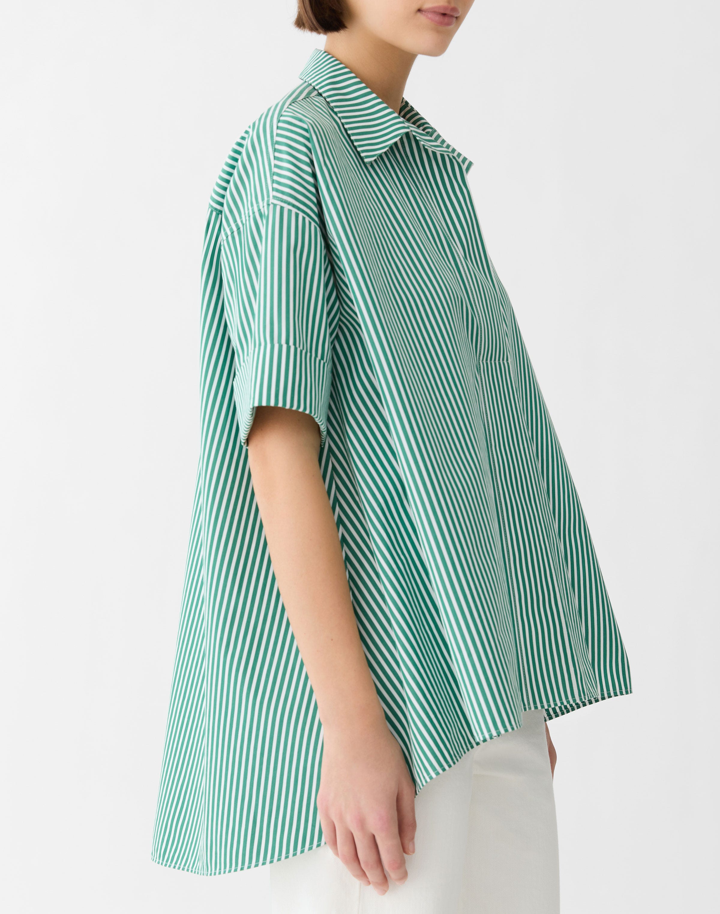 Striped Cotton Swing Shirt