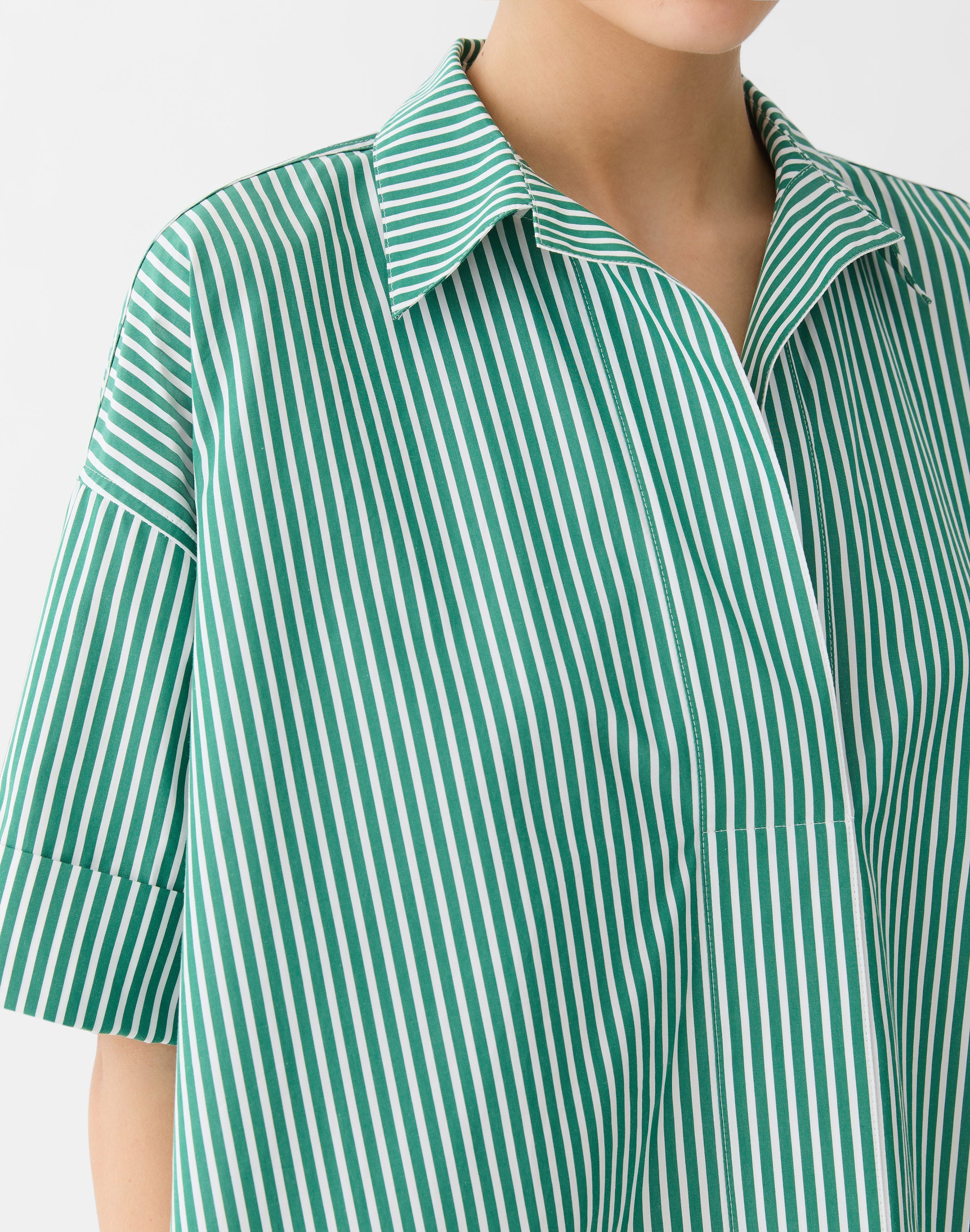 Striped Cotton Swing Shirt