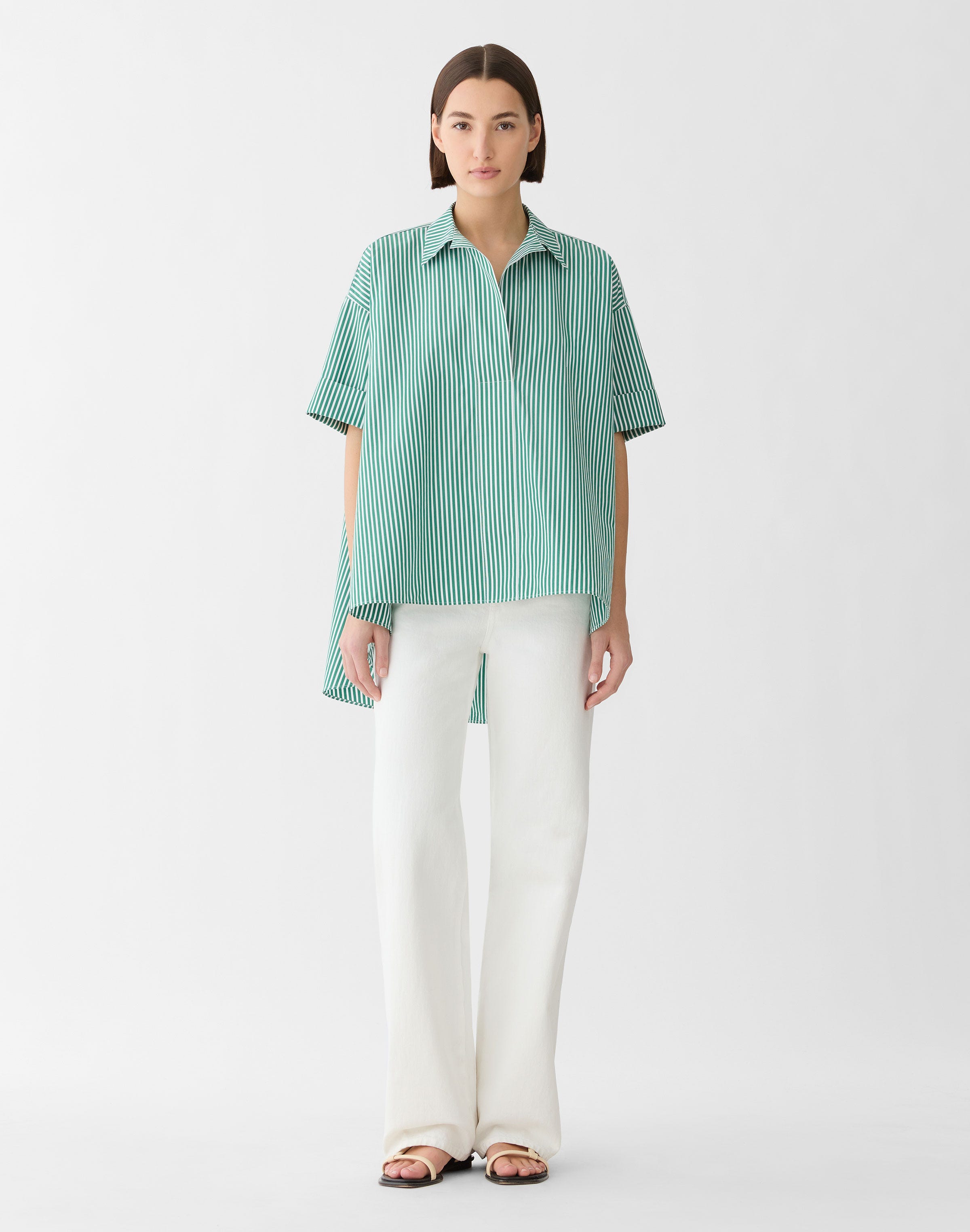 Striped Cotton Swing Shirt