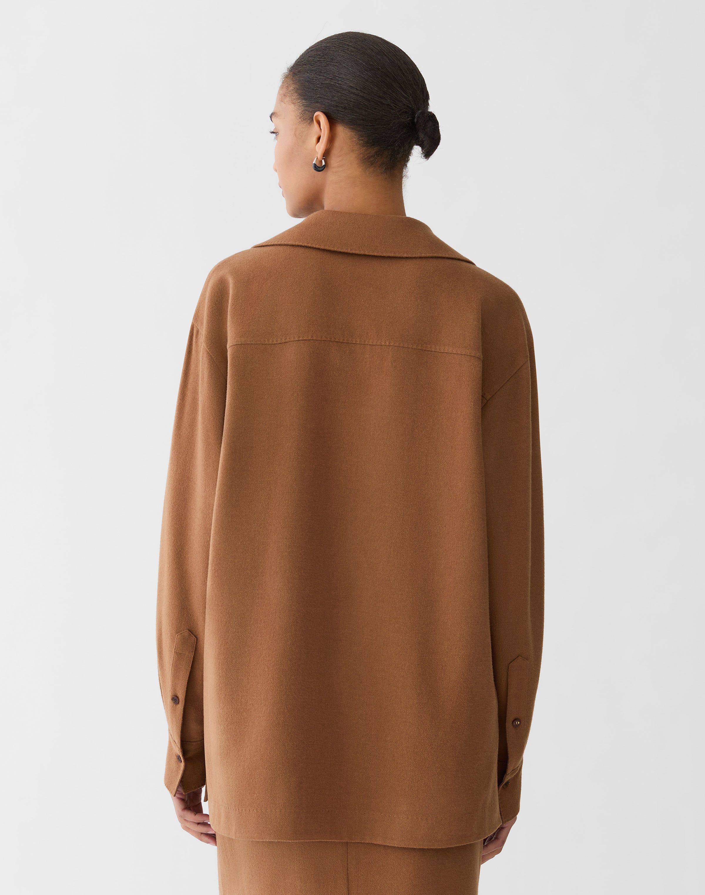 Plus-Size Camel Hair Popover Blouse