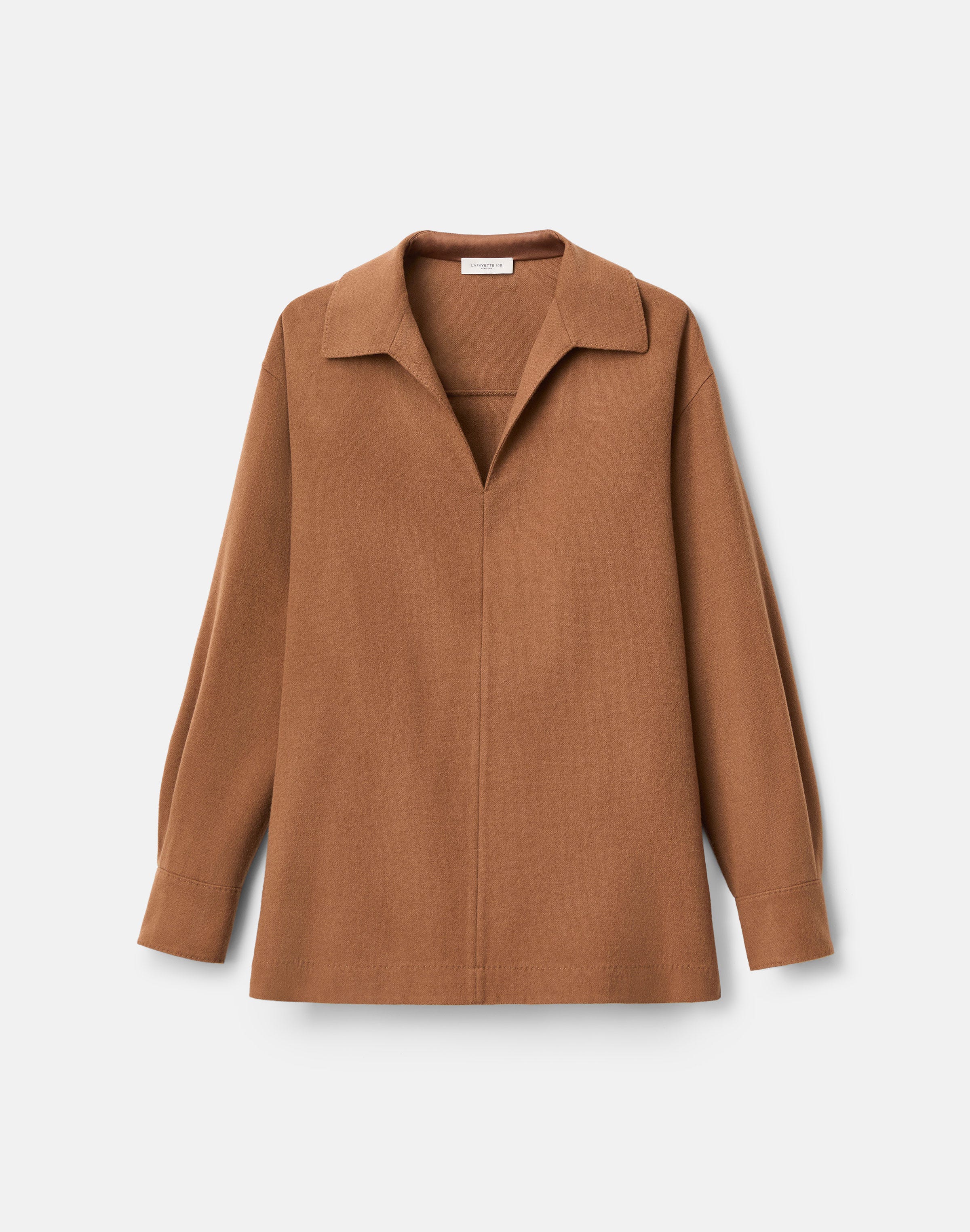 Plus-Size Camel Hair Popover Blouse