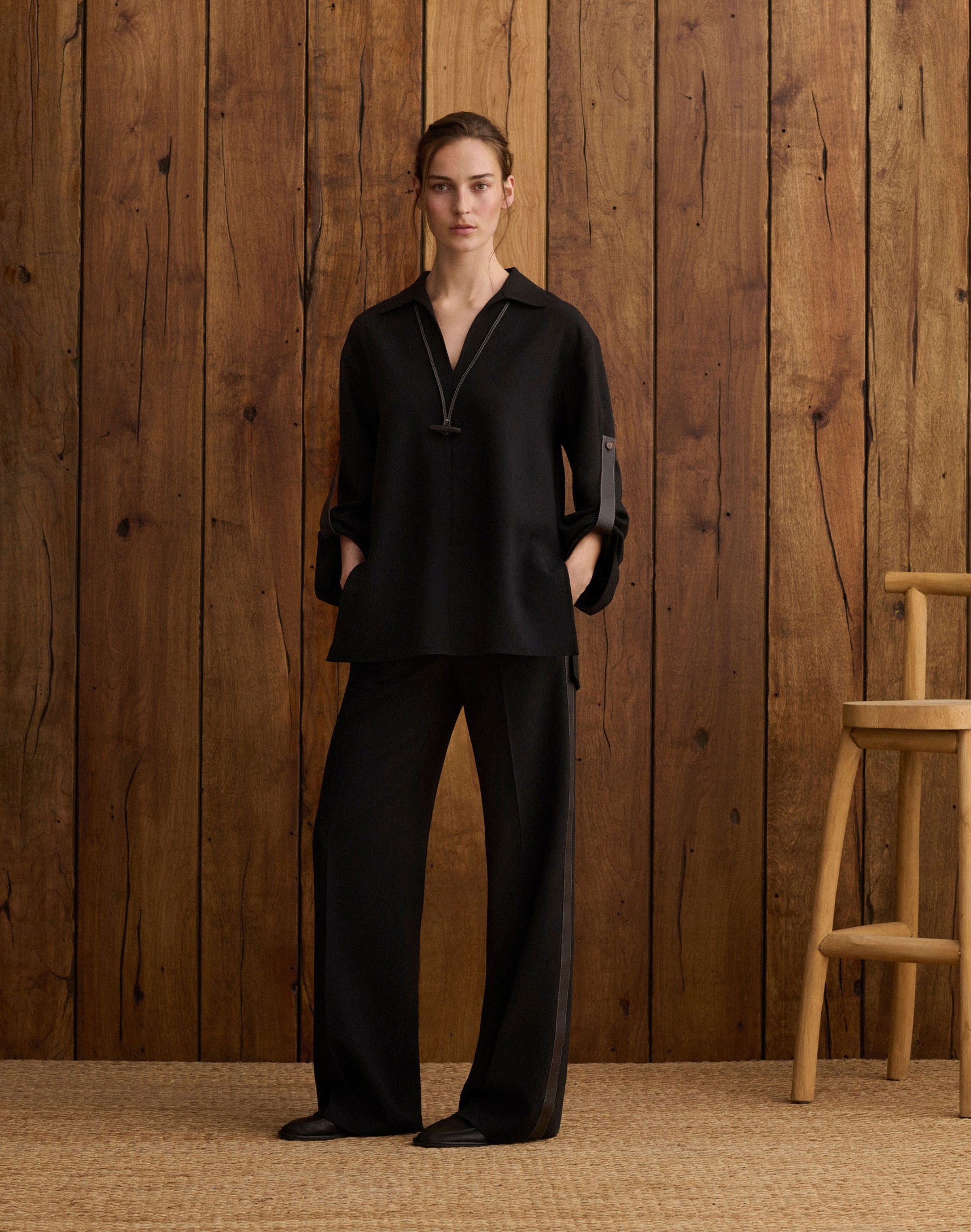 Wool Double Face Popover and Clark Pant