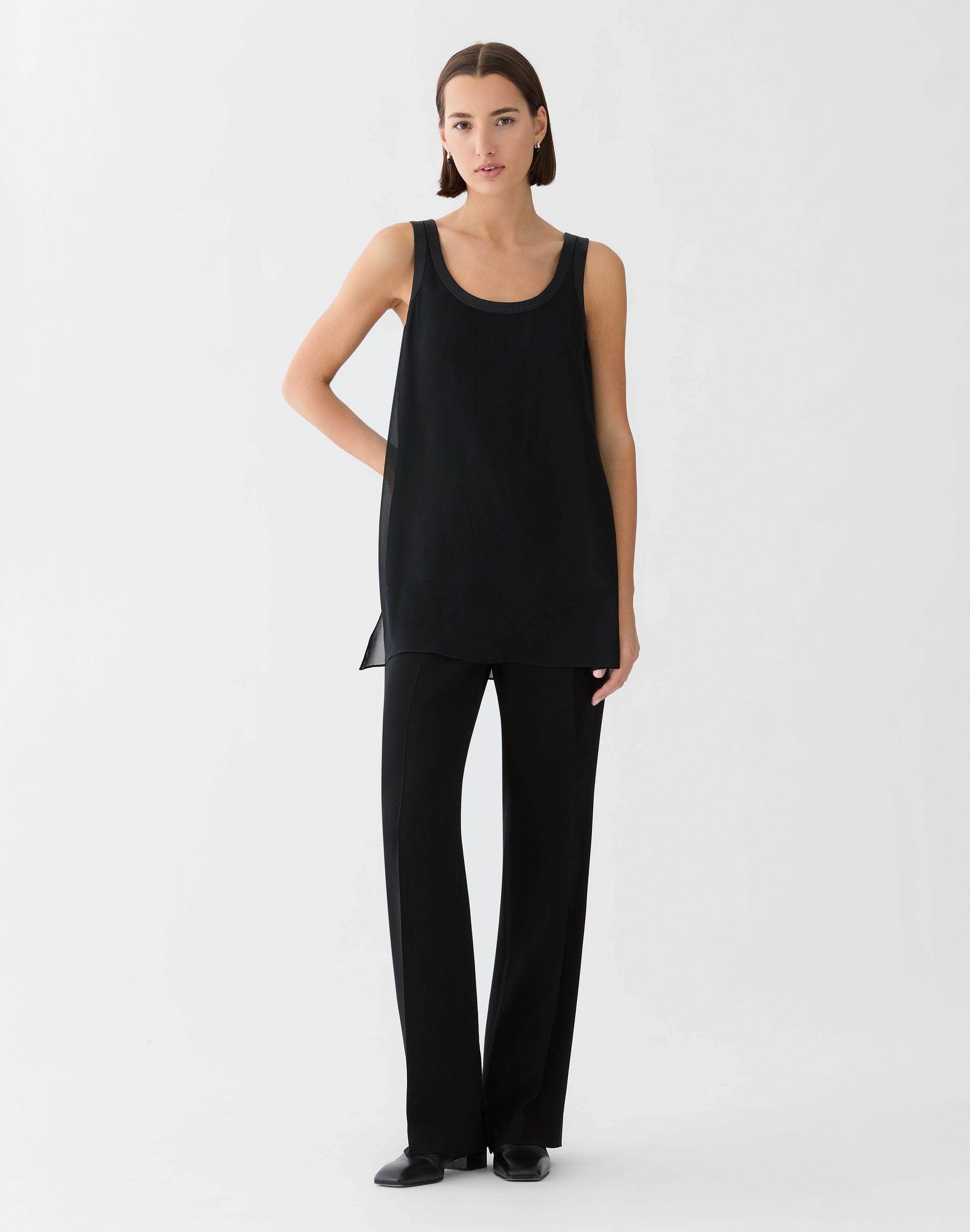Silk Charmeuse & Chiffon Reversible Tank