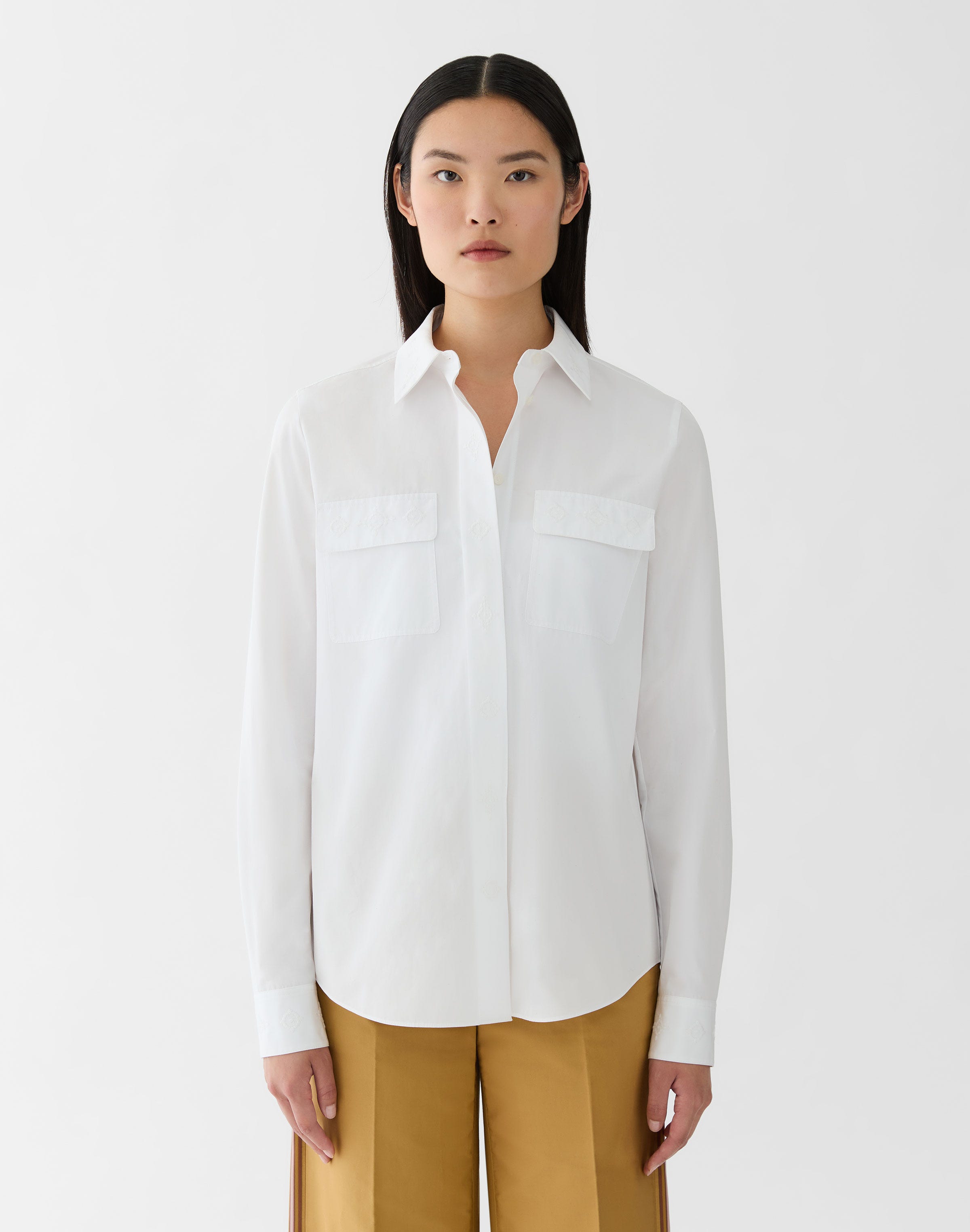 Organic Cotton Poplin Embroidered Shirt