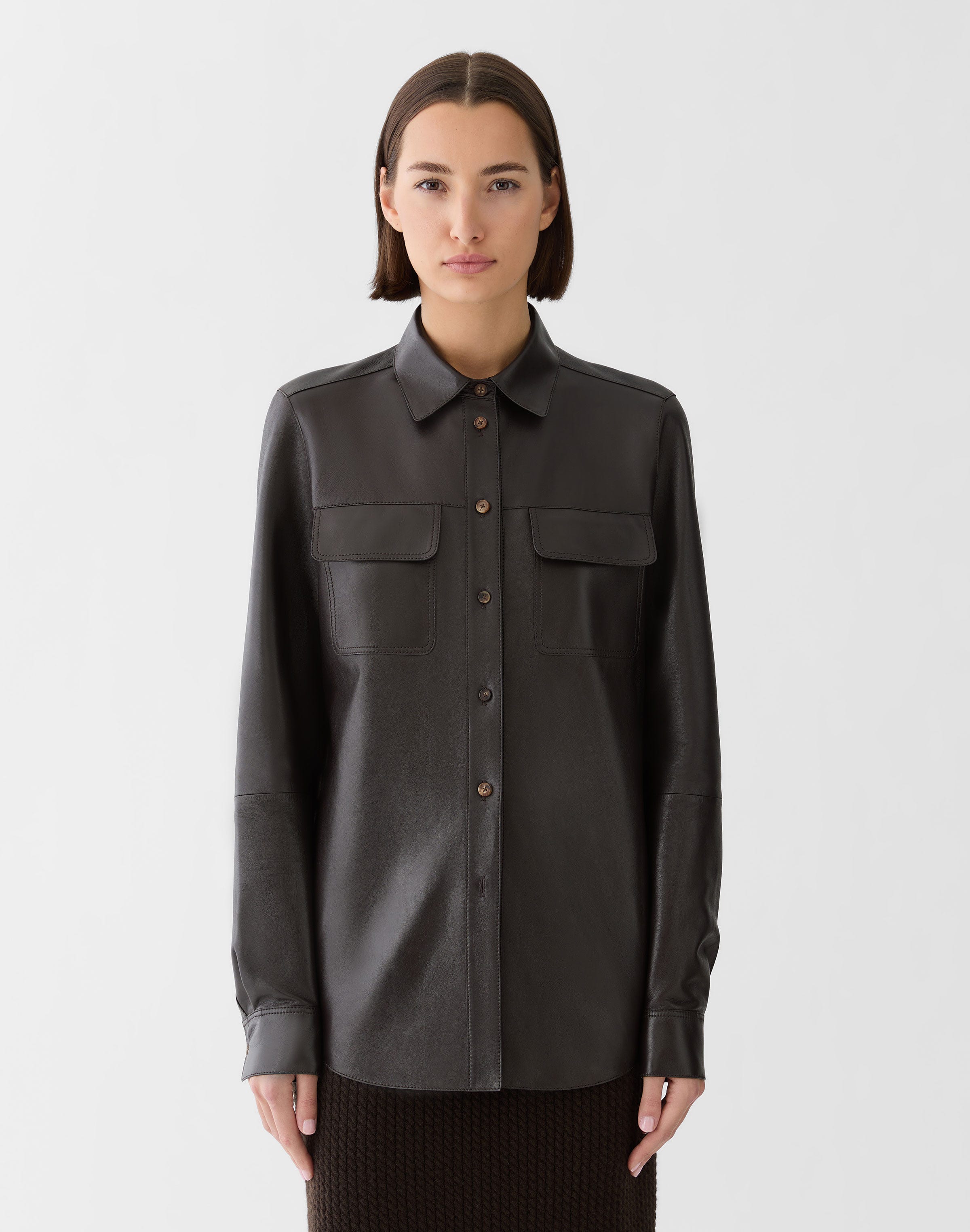 Nappa Leather Flap Pocket Shirt