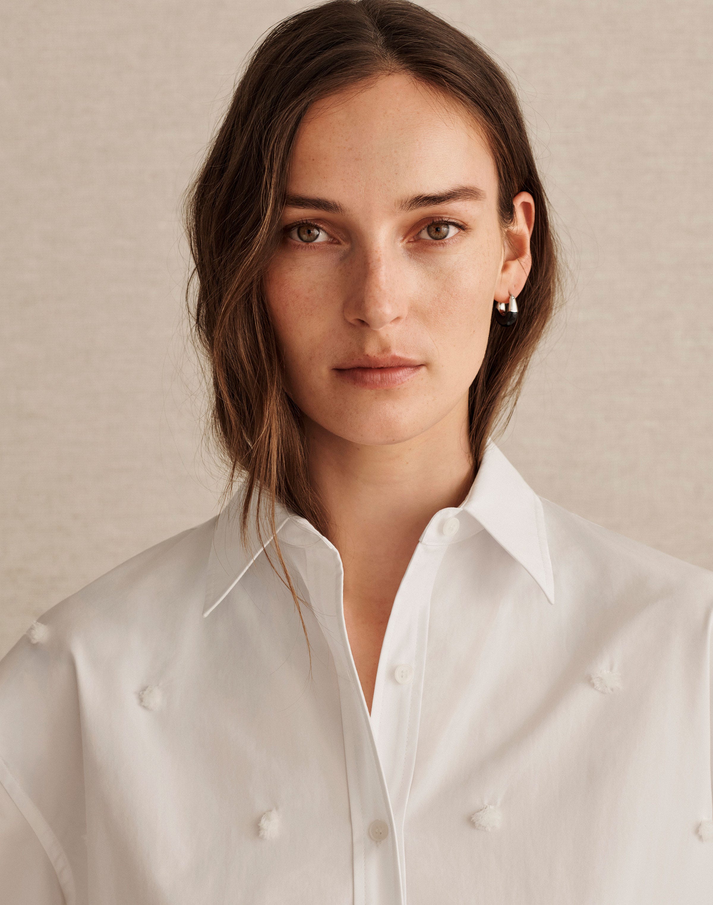 Organic Cotton Poplin Hand Embroidered Oversized Shirt