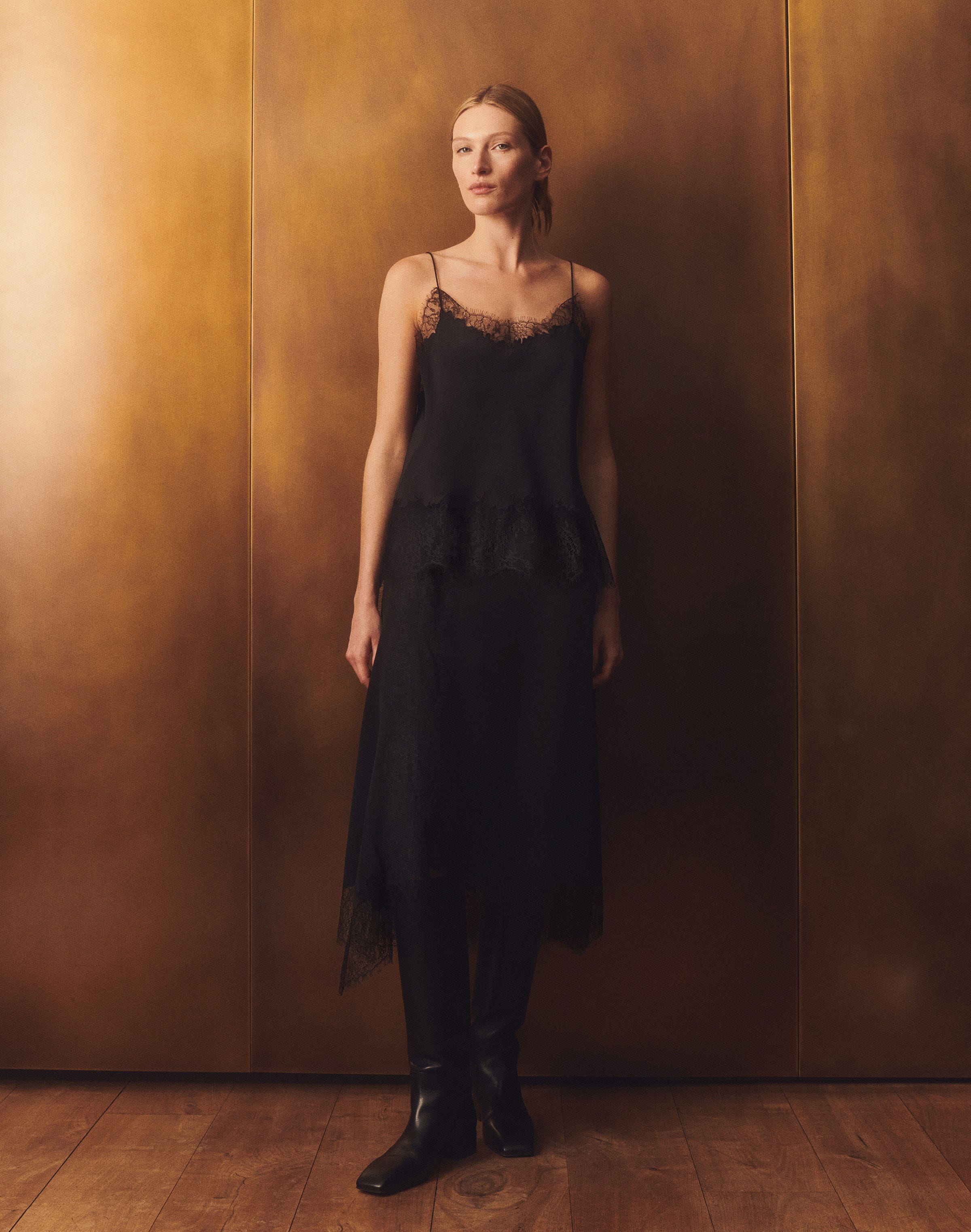 Matte Silk & Chantilly Lace Camisole