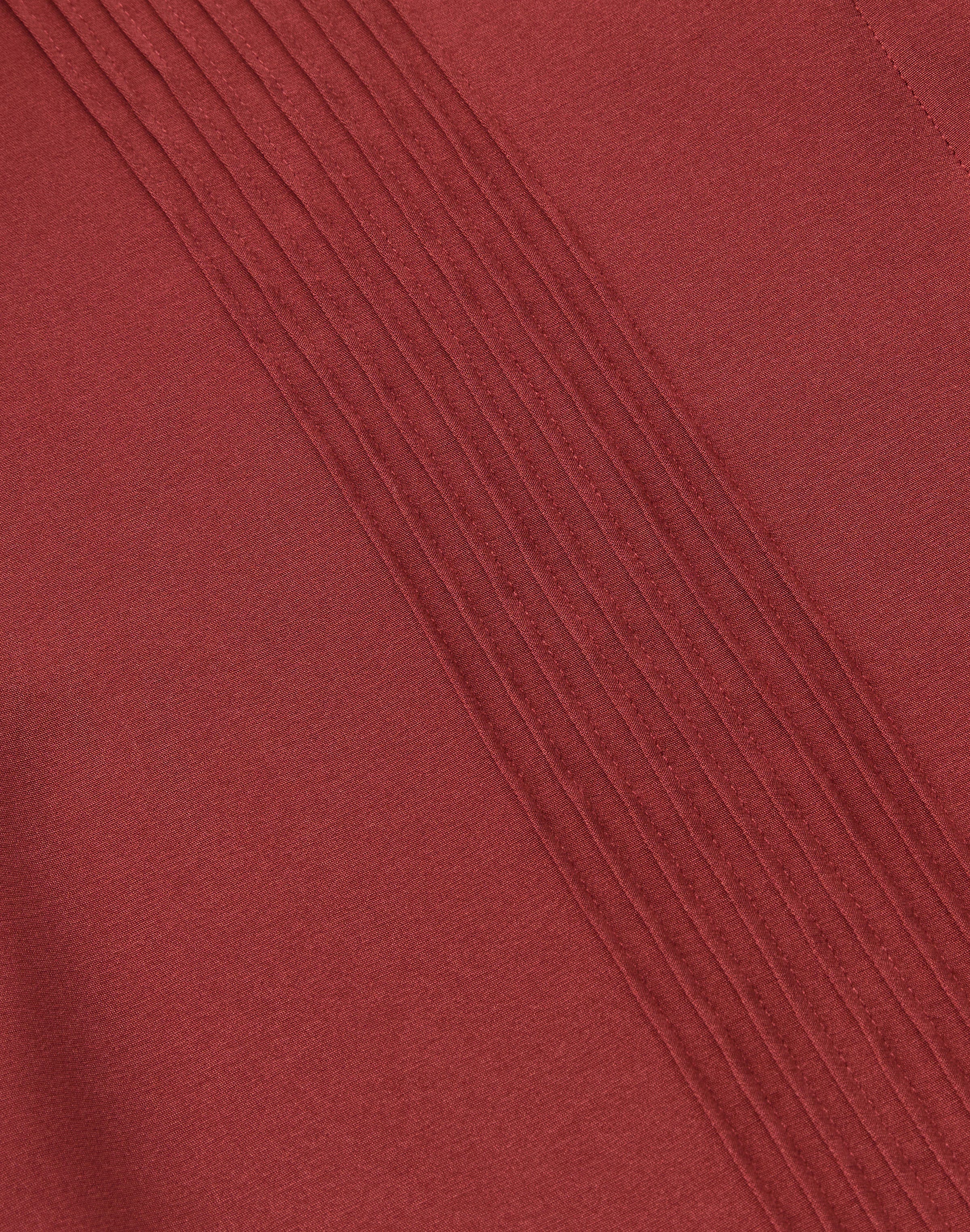 Petite Organic Silk Stretch Georgette Ls Blouse W/ Pintucks