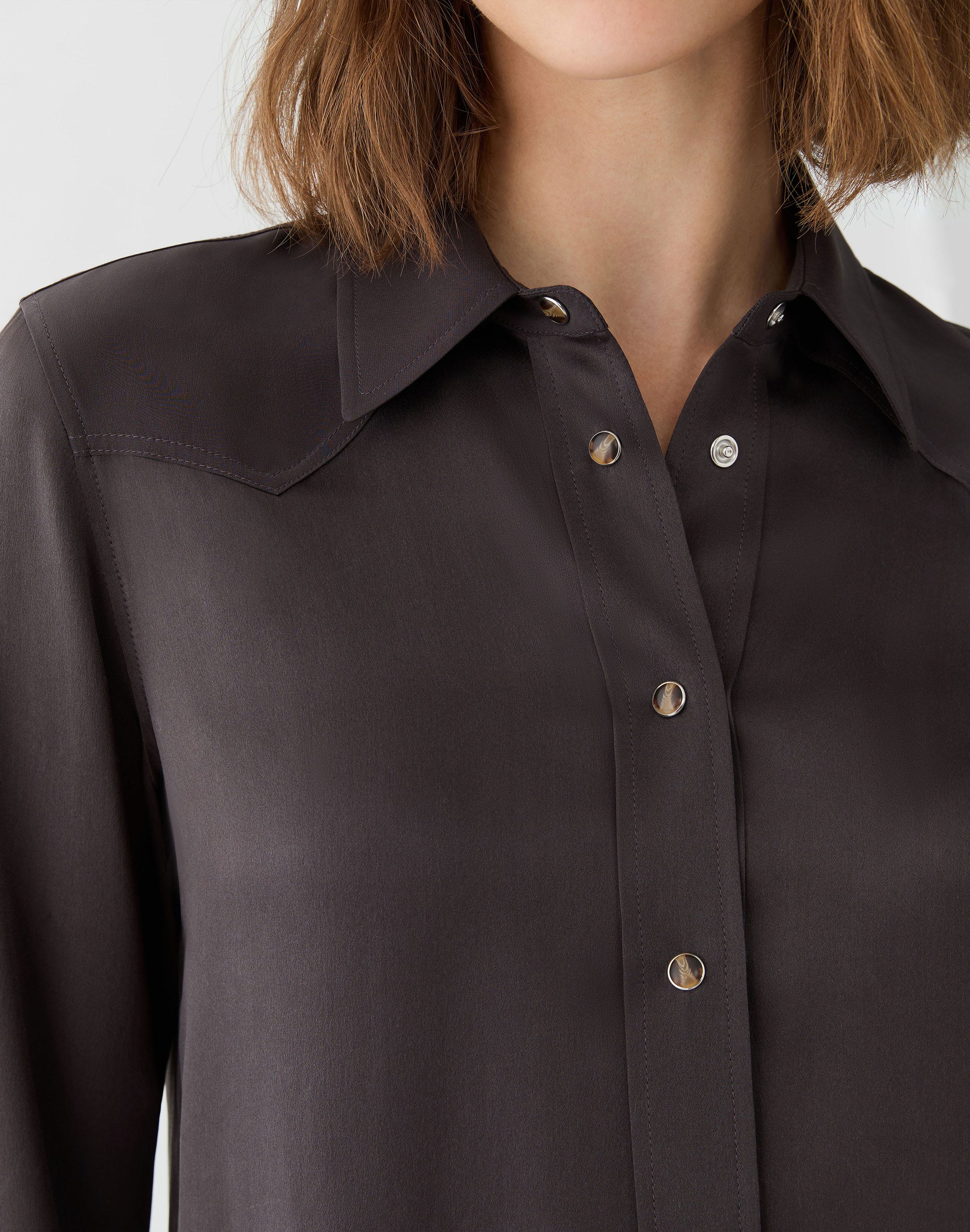Silk Charmeuse Western Blouse