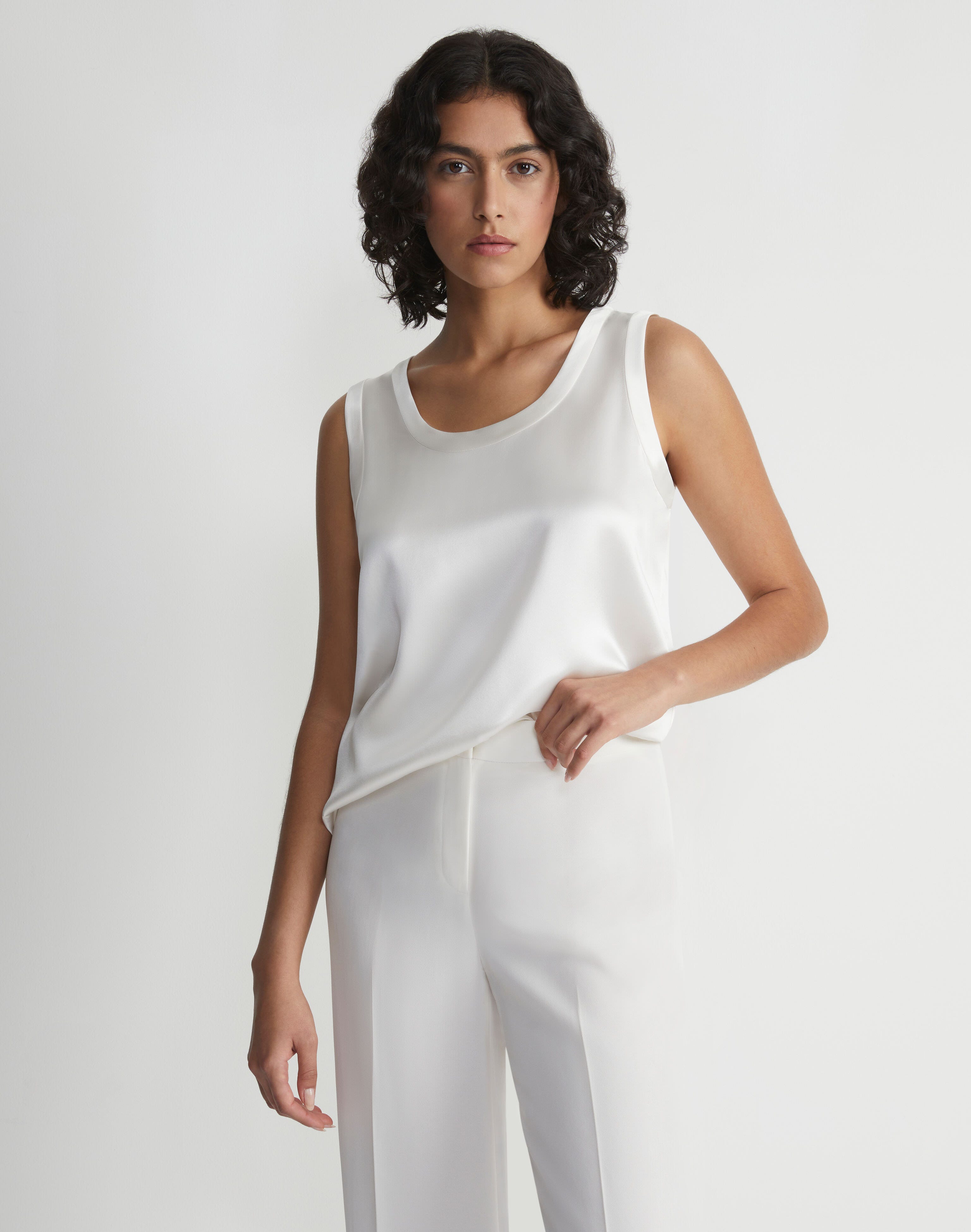 Petite Perla Blouse In Charmeuse