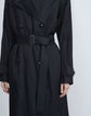 Crinkle Viscose-Cotton Belted Trench Coat