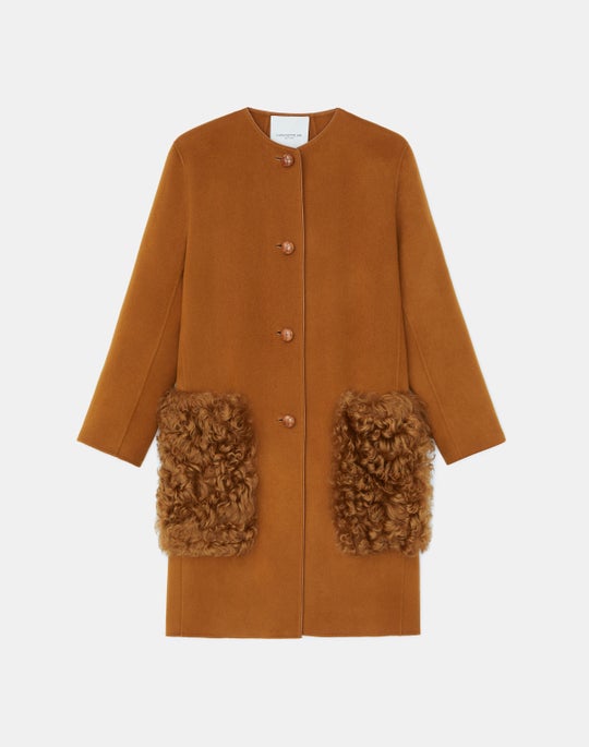 Double Face Cashmere Shearling Pocket Coat
