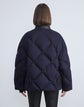 Wool-Cashmere Flannel Reversible Quilted Down Cropped Coat