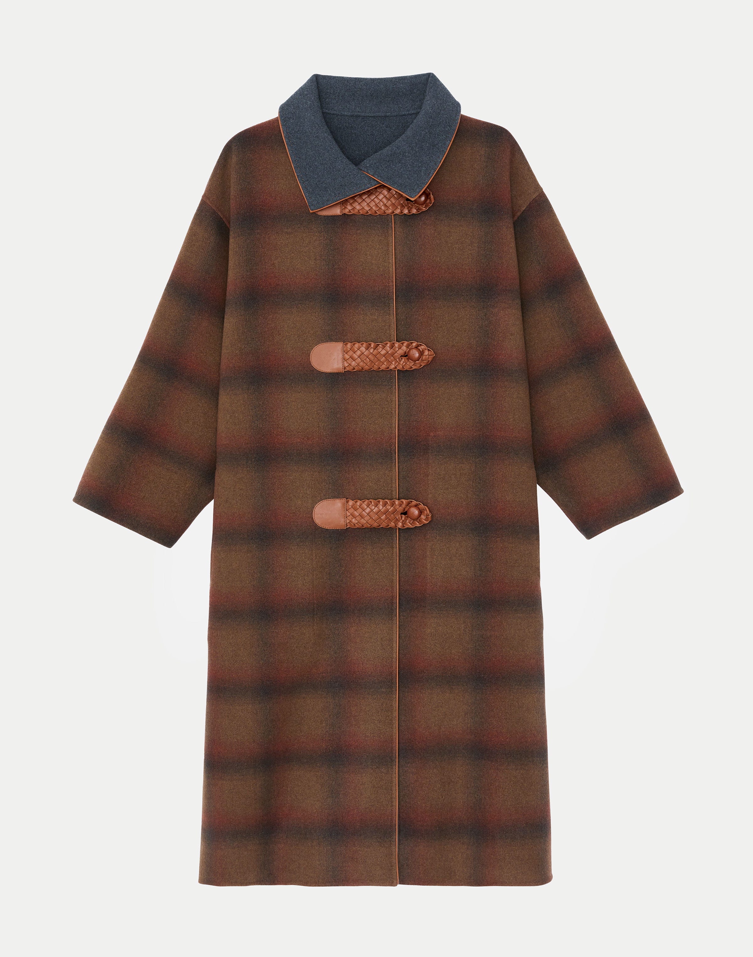 Double Face Brushed Wool-Cashmere Plaid 
