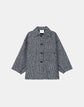 Plus-Size Tactile Wool Houndstooth Swing Coat
