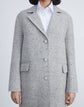 Petite Speckled Wool Double Face Tweed Coat