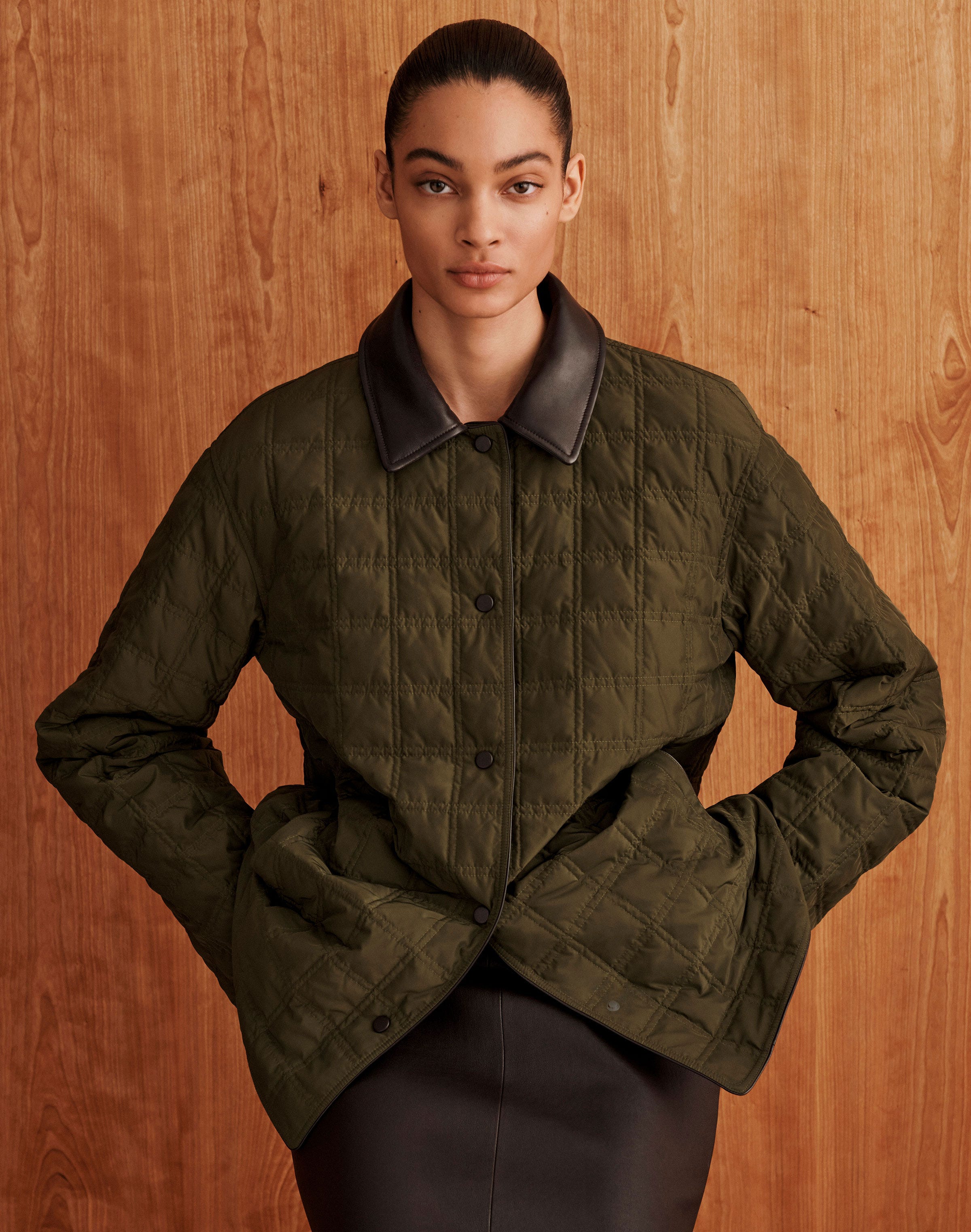 Micro Tech Twill Quilted Down Reversible Coat
