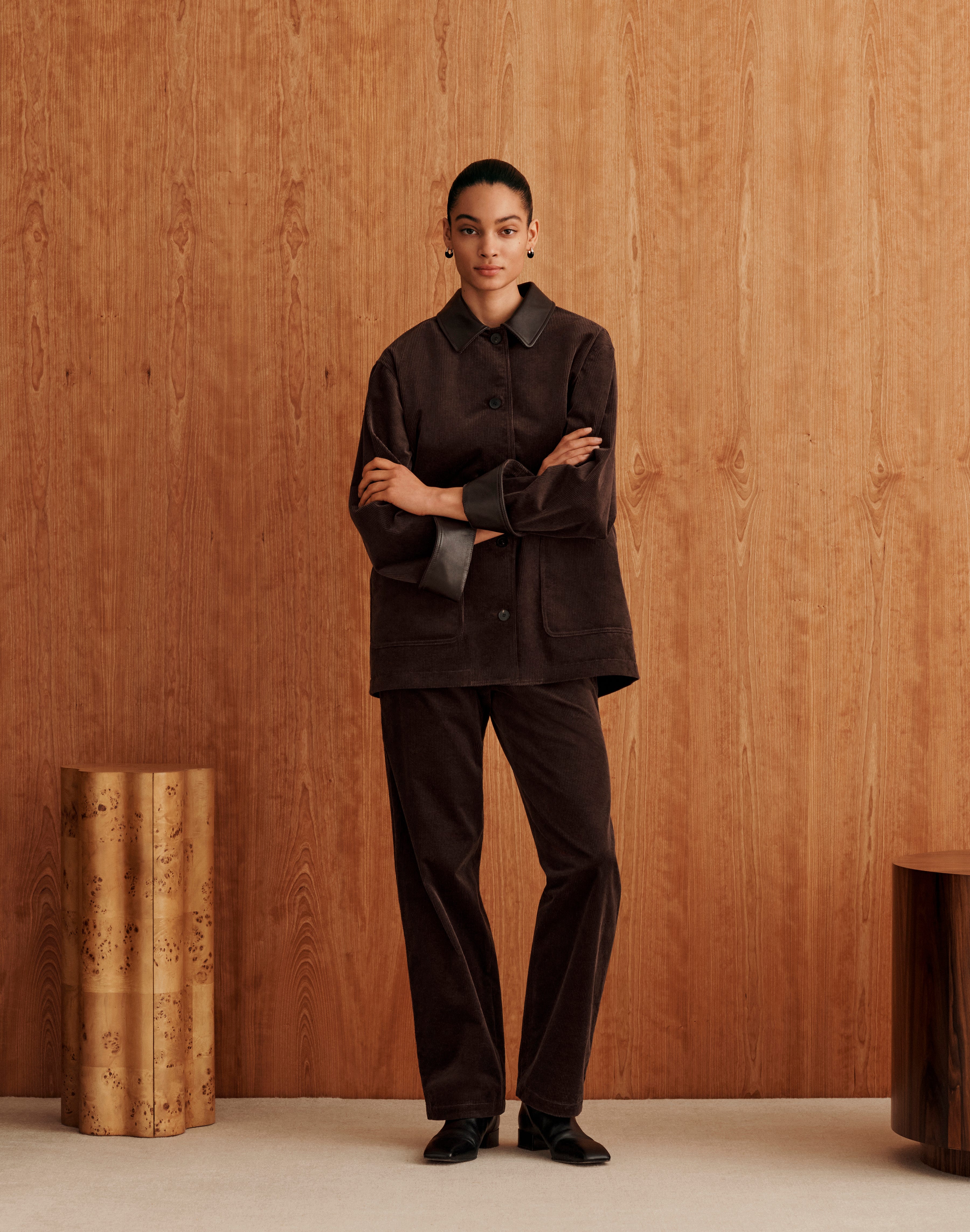 Corduroy Quilted Car Coat and Pant