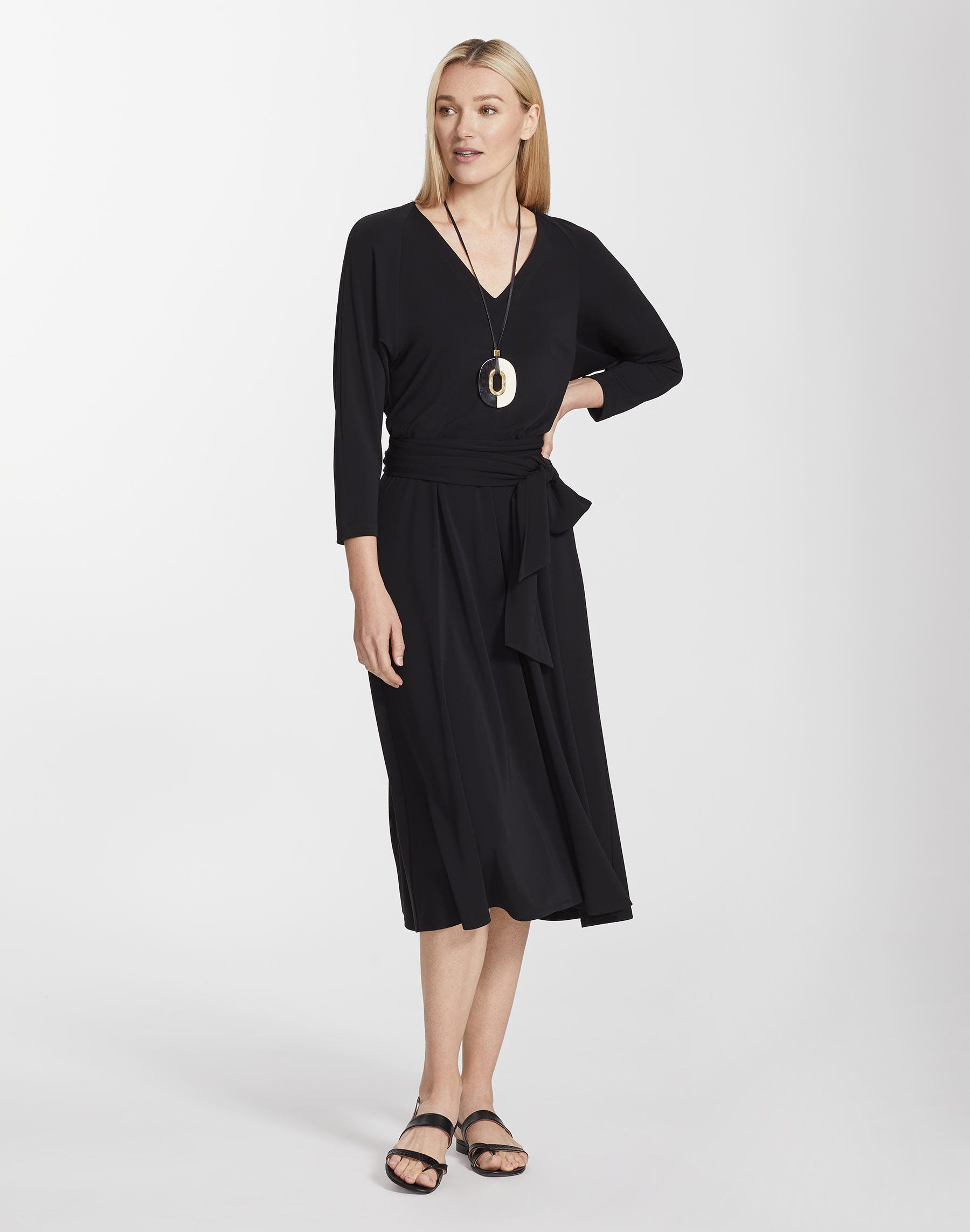 LAFAYETTE 148 PLUS-SIZE MIDWEIGHT MATTE JERSEY EVANS DRESS