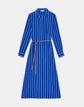 Plus-Size Harbor Stripe Linen Belted Dress