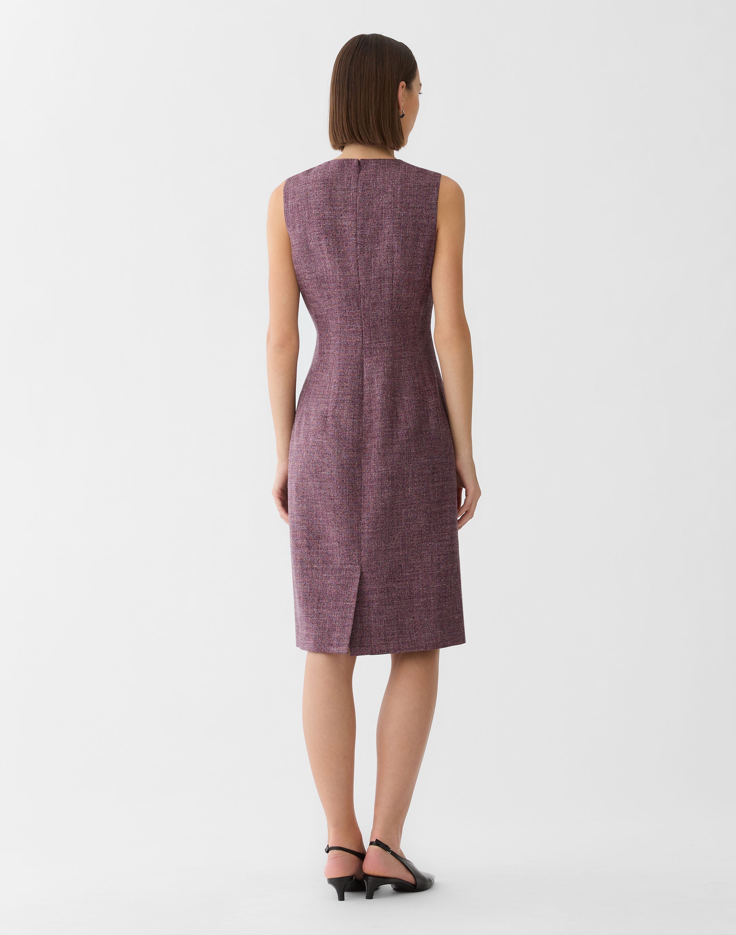 Petite Wool Mouliné Sheath Dress