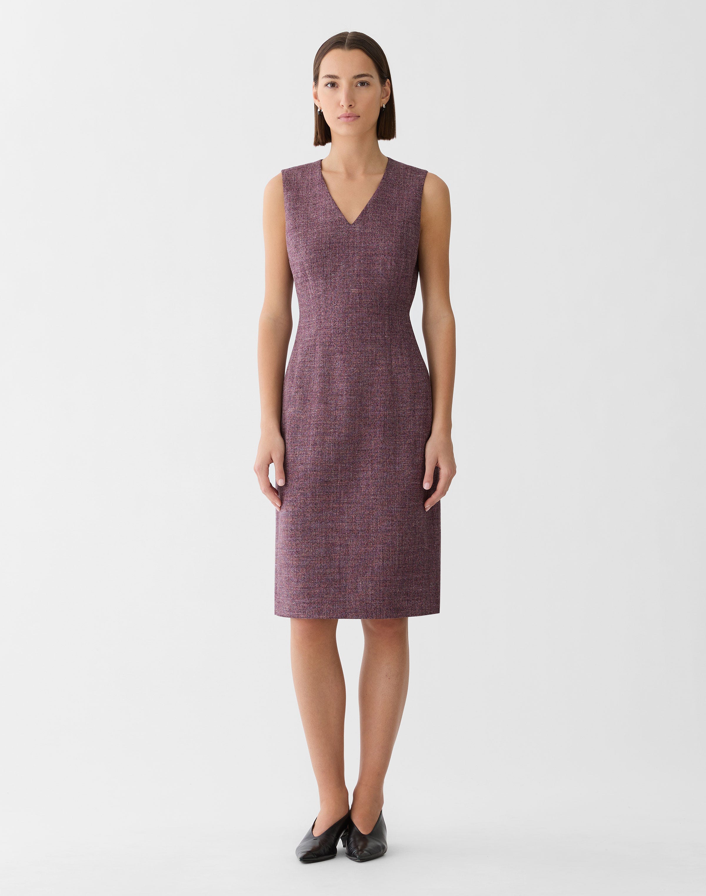 Petite Wool Mouliné Sheath Dress