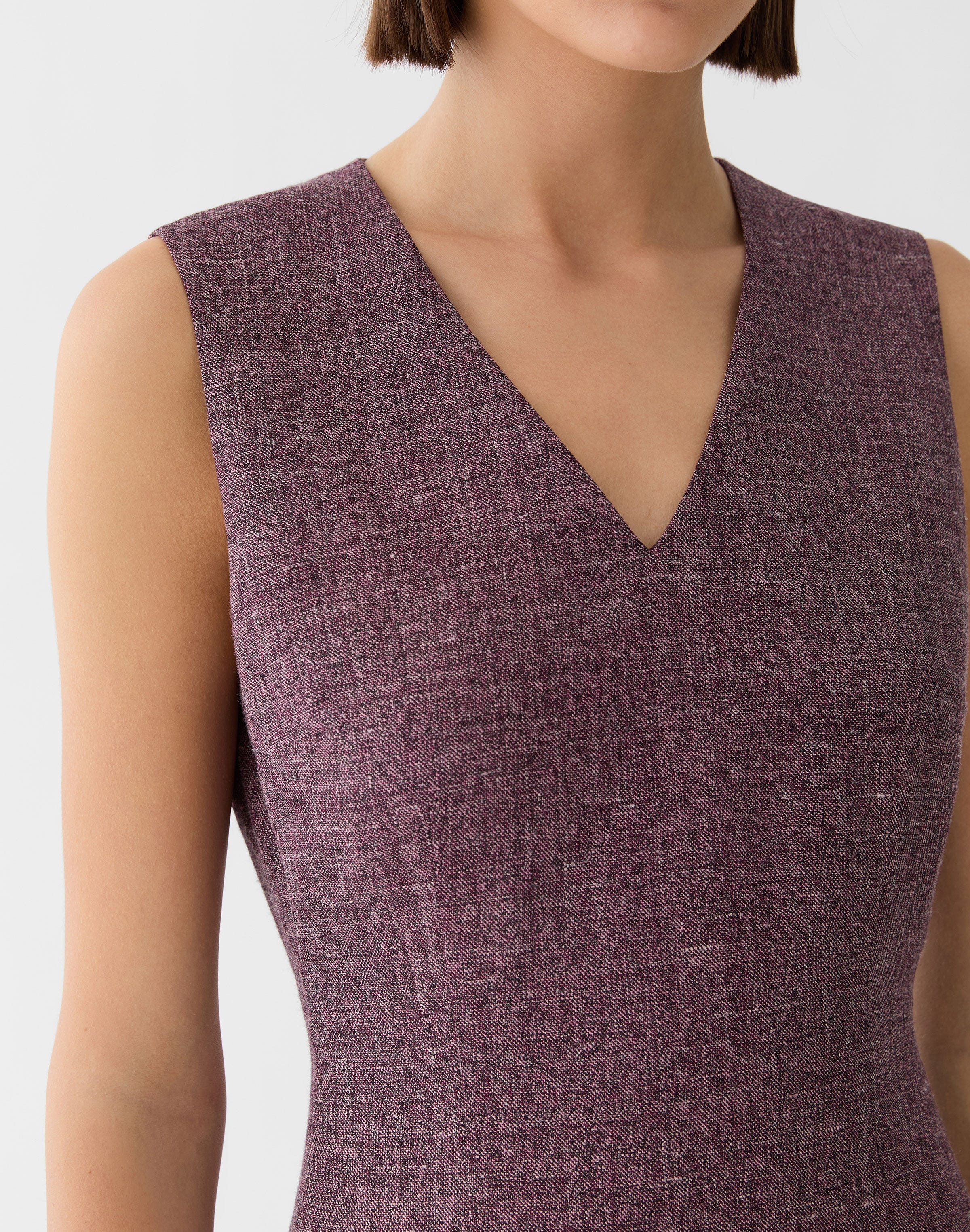Petite Wool Mouliné Sheath Dress