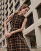 Fine Plaid Fit & Flare Gown