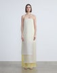 Silk Organza Overlay Strapless Gown